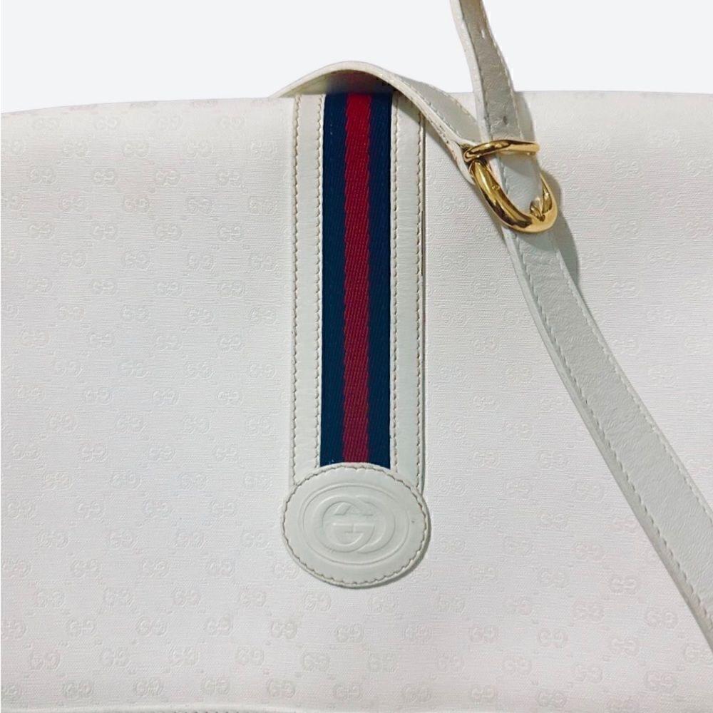 Gucci white Gg coated canvas crossbody shoulder bag - Picture 11 of 16